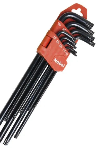 Jeu de clés Torx extra-longues avec trou central T10 à T50