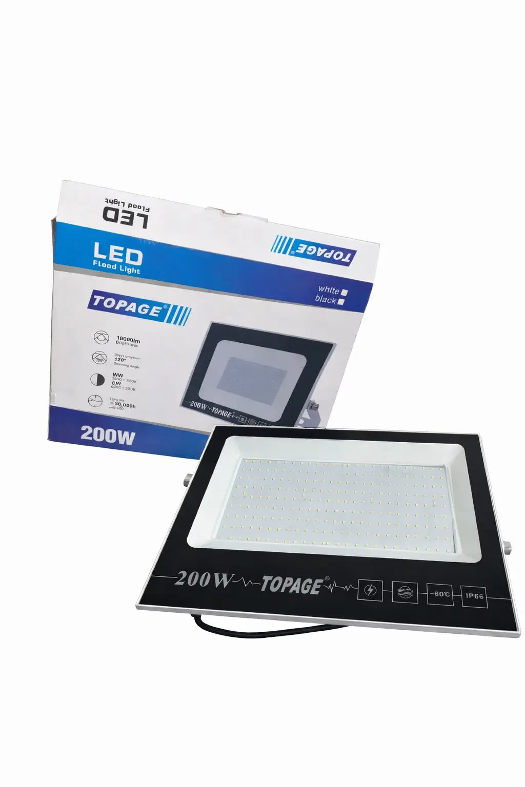 projecteur led 200w ip66 topage eclairage industriel exterieur haute puissance