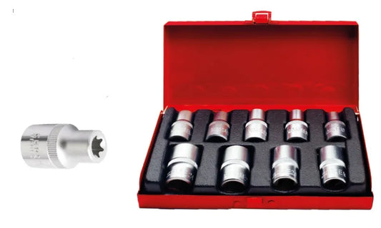 Coffret de douilles Torx femelles 1/2 pouce TX-Star 9 pièces
