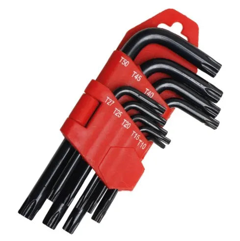 Jeu de clés Torx avec trou central T10 à T50 finition noire
