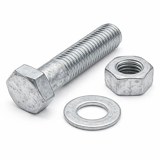 Boulon avec écrou et rondelle galvanisé