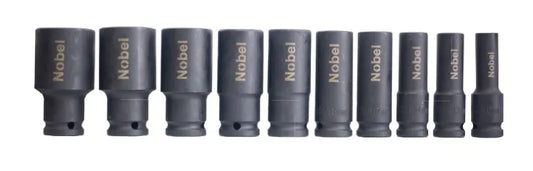 Série de douilles impact 1/2 pouce 6 pans, 10 pièces de 10 à 32 mm