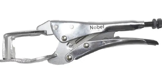Pince-étau à fourche 280 mm spéciale soudure avec vis de réglage et levier de blocage robuste
