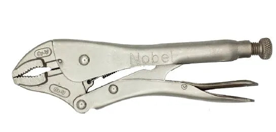 Pince-étau à mors concaves 250 mm en chrome vanadium pour serrage puissant de tubes et pièces cylindriques
