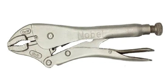 Pince-étau à mors concaves 250 mm en chrome vanadium pour serrage puissant de tubes et pièces cylindriques
