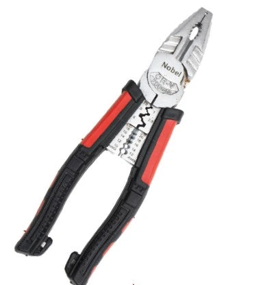 Pince universelle multifonctions 200 mm en acier chrome vanadium avec poignée ergonomique TPR antidérapante, outil 7 en 1 pour électriciens et professionnels de la maintenance
