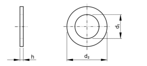 RONDELLE PLATE EN INOX A2 ISO7089